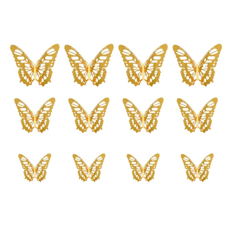 Autocollants muraux papillon 3D creux, 12 pièces, décoration de la maison, pour chambre d'enfants, pour chambre de filles: 07