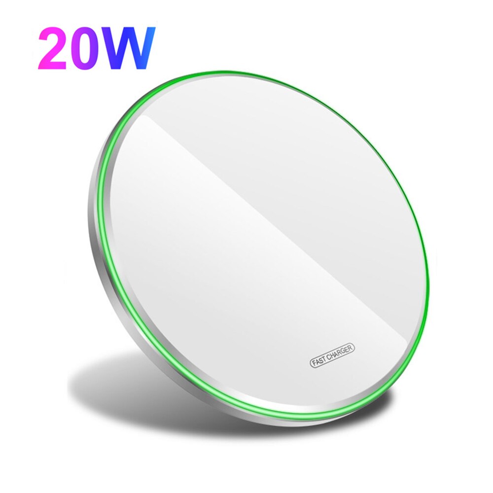 Fdgao 30W Qi Draadloze Oplader Snel Opladen Pad Inductie Quick Charge Voor Iphone 12 11 Xs Xr X 8 airpods Pro Samsung S21 S20 S9: 20W White