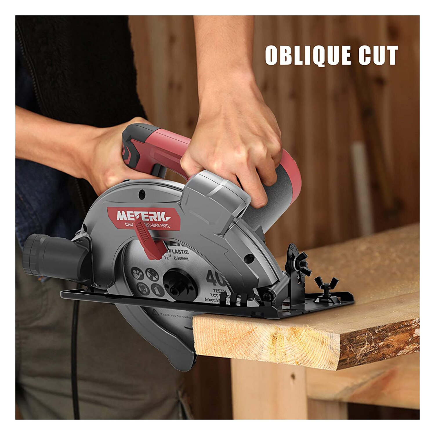 METERK-sierra Circular portátil con cable, 1500W, 110-240V, 190mm, cuerpo de aluminio, para carpintería, sierra eléctrica de mesa, novedad de 2022