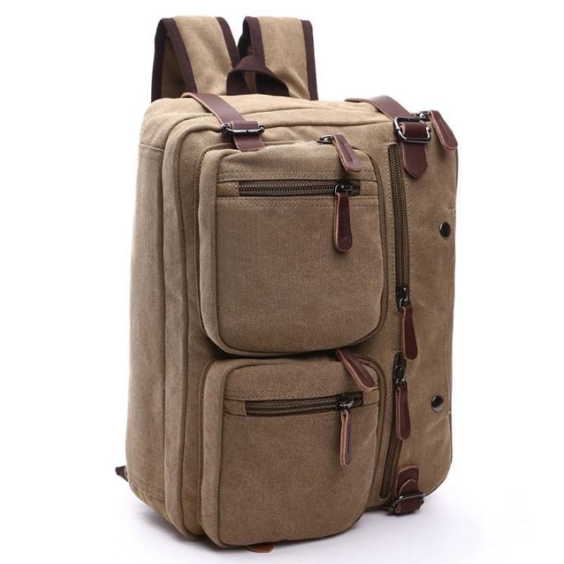 Casual canvas business aktetas multifunctionele handtas herenrugzak schoudertas crossbody 17 inch laptop ipad reiskoffer