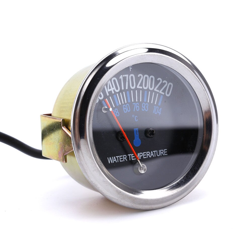 Motor Meter Auto Dc 12V Mechanische 38-104 ℃ 52Mm Pointer Universele Ronde Auto Geel Licht Water temperatuur Gauge Instrument