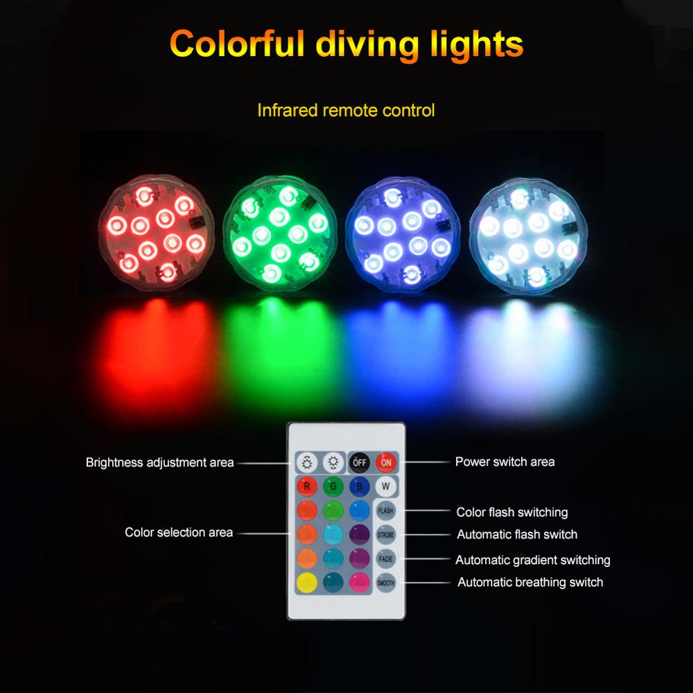 Led Aquarium Kleurrijke Onderwater Waterdichte Licht Heldere Afstandsbediening Licht Voor Zoutwater Zoetwater Vis Koraalrif