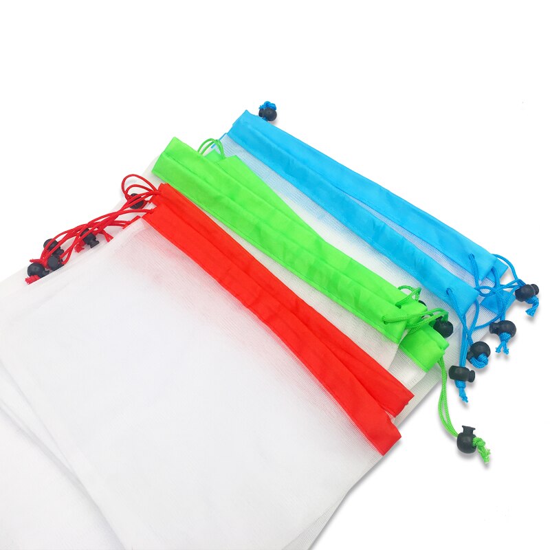 5pcs/lot Reusable Mesh Produce Bags Washable Eco Friendly Bags for Grocery Shopping Storage Fruit Vegetable Toys Sundries Bag