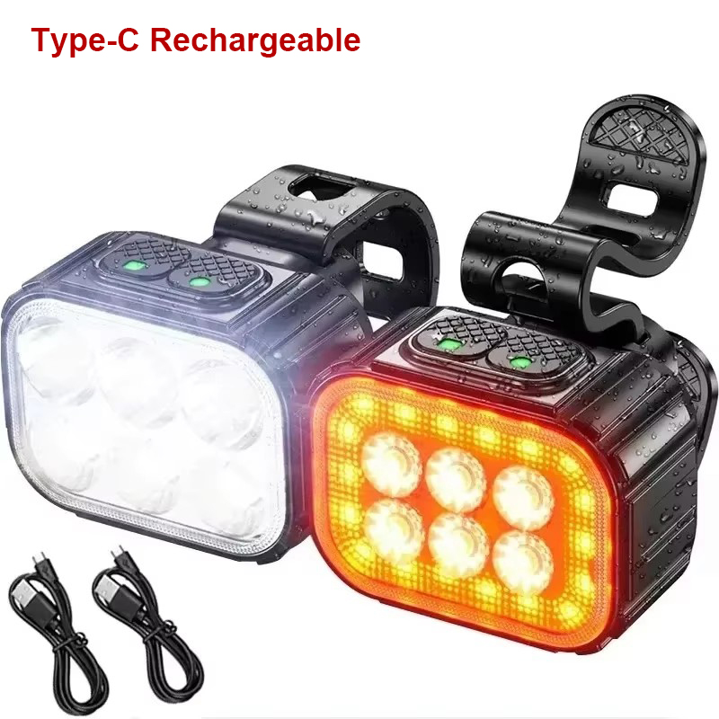 BUCKLOS Bike Light Set Front and Rear Lights Led Bicycle Lamp USB Rechargeable Cycling Flashlight for Road MTB Bicycle Lantern: Burgundy