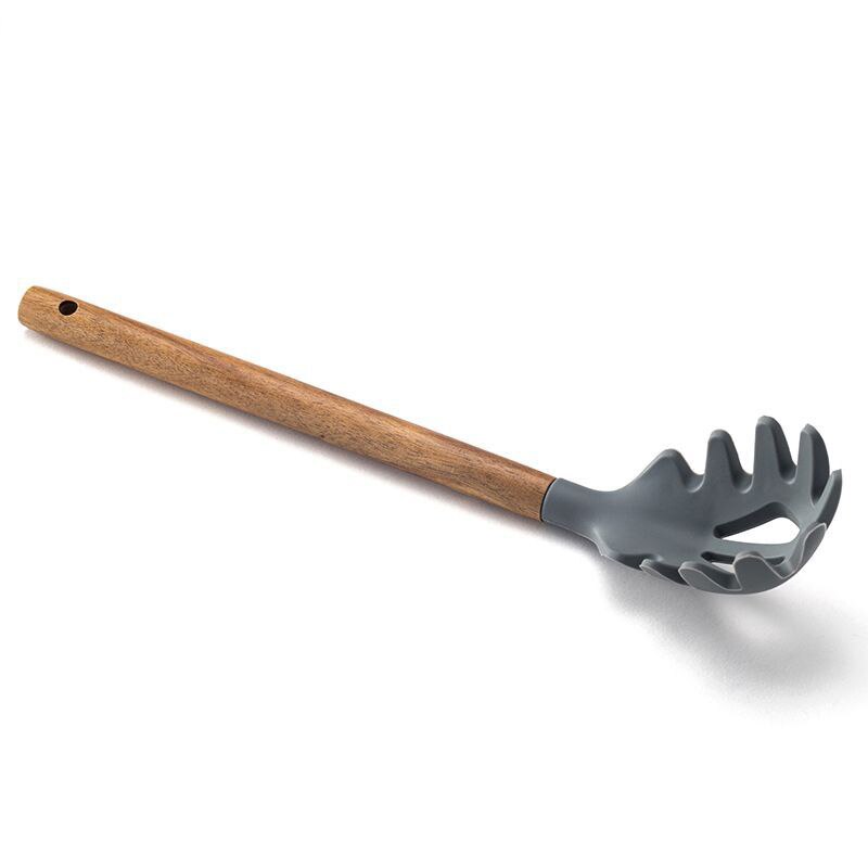 Silicone Cooking Utensil Set of 6, Nonstick Cooking Spatulas, Spoon, Strainer, Slotted Spoon, Pasta Fork, Best Kitchen Gadgets