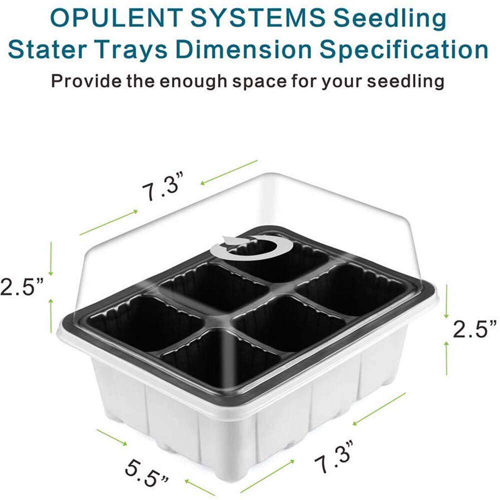 Bandejas de iniciación de semillas de 2 piezas, 60 células grandes, bandeja de plántulas, Kit de cultivo de plantas con tapa y Base para germinación de semillas (6/12 celdas por bandeja)