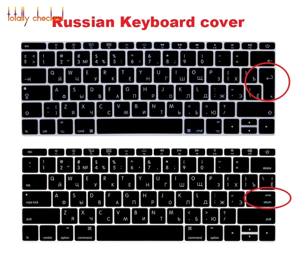 Russische USA US/EU Huid Keyboard Cover Voor MacBook Pro Zonder Touch Bar 13 A1708 voor MacBook 12 A1534