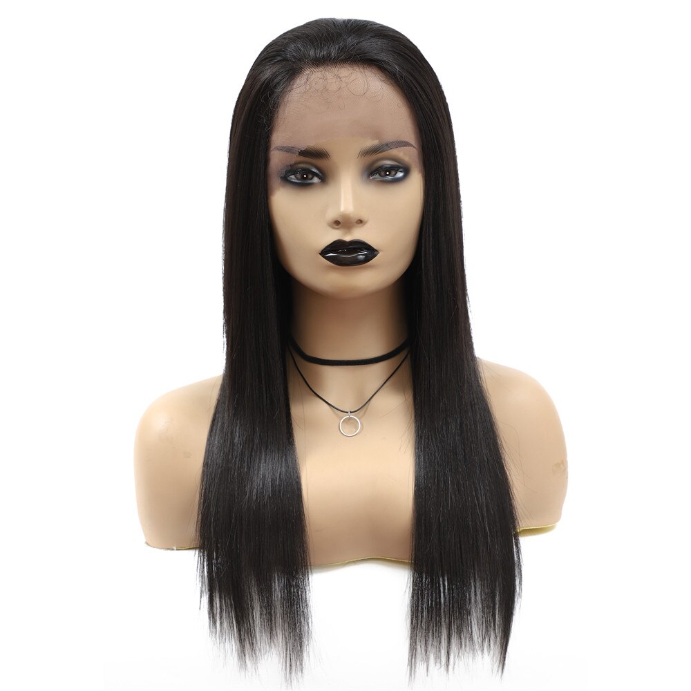 SOKU Ombre Schwarz Braun Spitze Vorne Perücke Synthetische Haar 18/22 Zoll Lange Gerade afro geschichtet Perücken Wärme Beständig Glueless Haar: #2 / 22 zoll