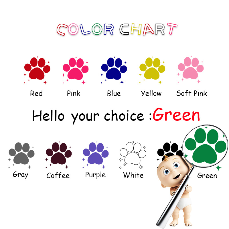Gør-det-selv hundeindretning soveværelse aftagelige vinyldecals wallstickers pvc wallstickers kunst vægmaleri klistermærker dekorativt klistermærke vandtæt: Grøn