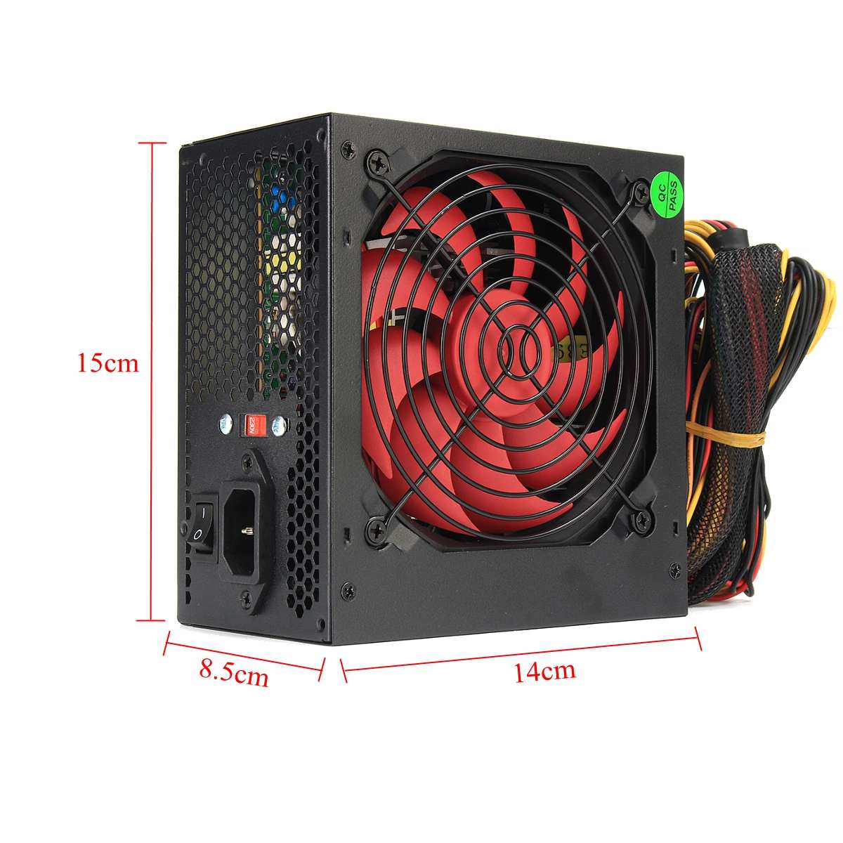 650W PC Computer Power Supply Computer PC CPU Power Supply PFC 20+4-pin 12cm Fans ATX 12V Molex PCIE w/ SATA PCIE