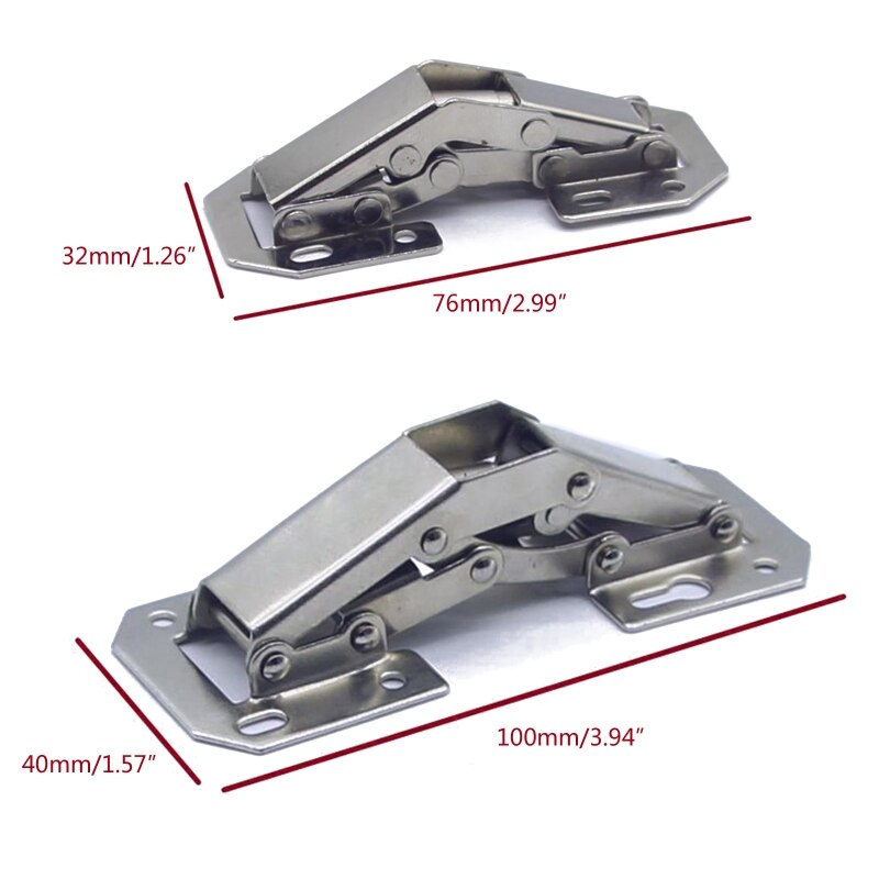 3 Inch Kast Hoek Hydraulische Scharnier 90 Graden No-Boren Gat Kast Deur Soft Close Scharnieren 4 Inch Meubels scharnier