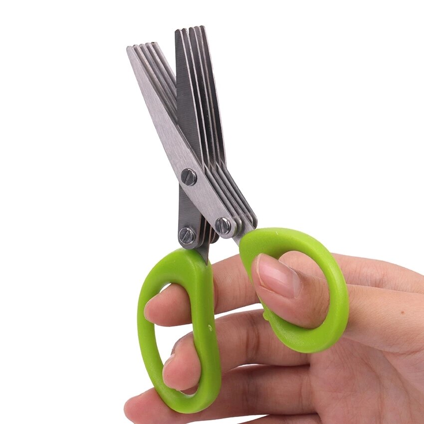 Cutter Tools for Kitchen 12.5CM Kitchen Multi-Layers Scissor Shredded Nori Chopped Scallion Herb Seaweed Spice Cutting Knife