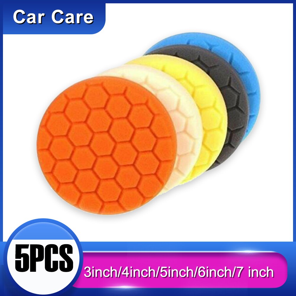 5Pcs Car Polishing Waxing Sponge Wheel Polishing Disc Kit Set 3inch M10 Sponge Disc Pad For Car Polisher Polishing Buffing Auto