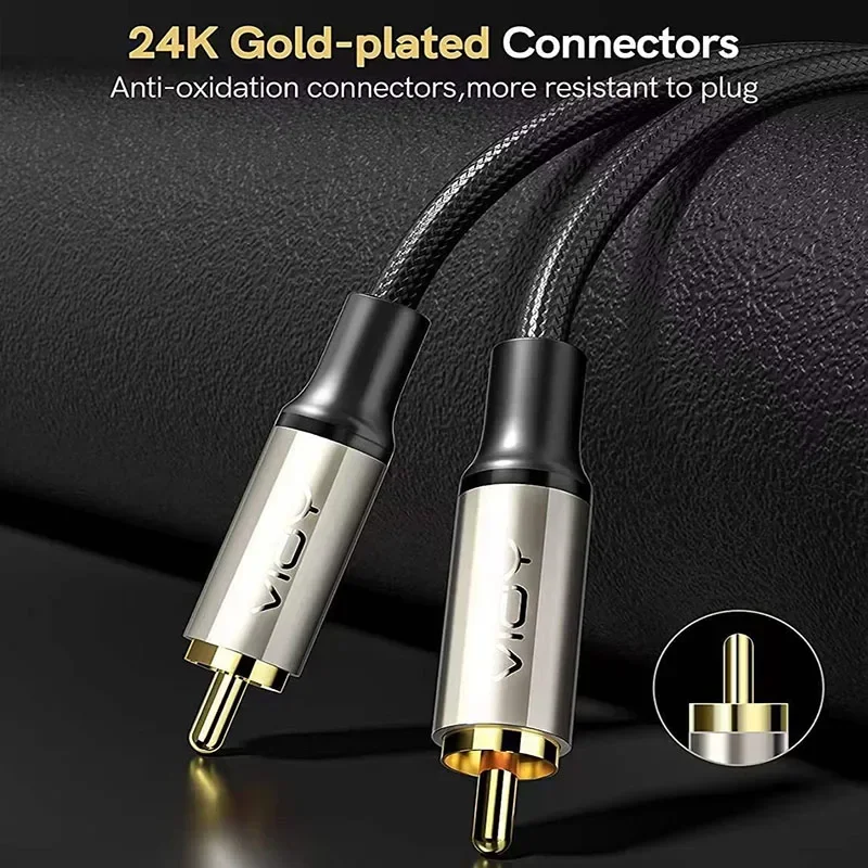 Cable de Audio Digital Coaxial para cine en casa, Cable de Subwoofer RCA macho a macho HiFi 5,1 SPDIF, Coaxial Cable de Audio estéreo para TV HD