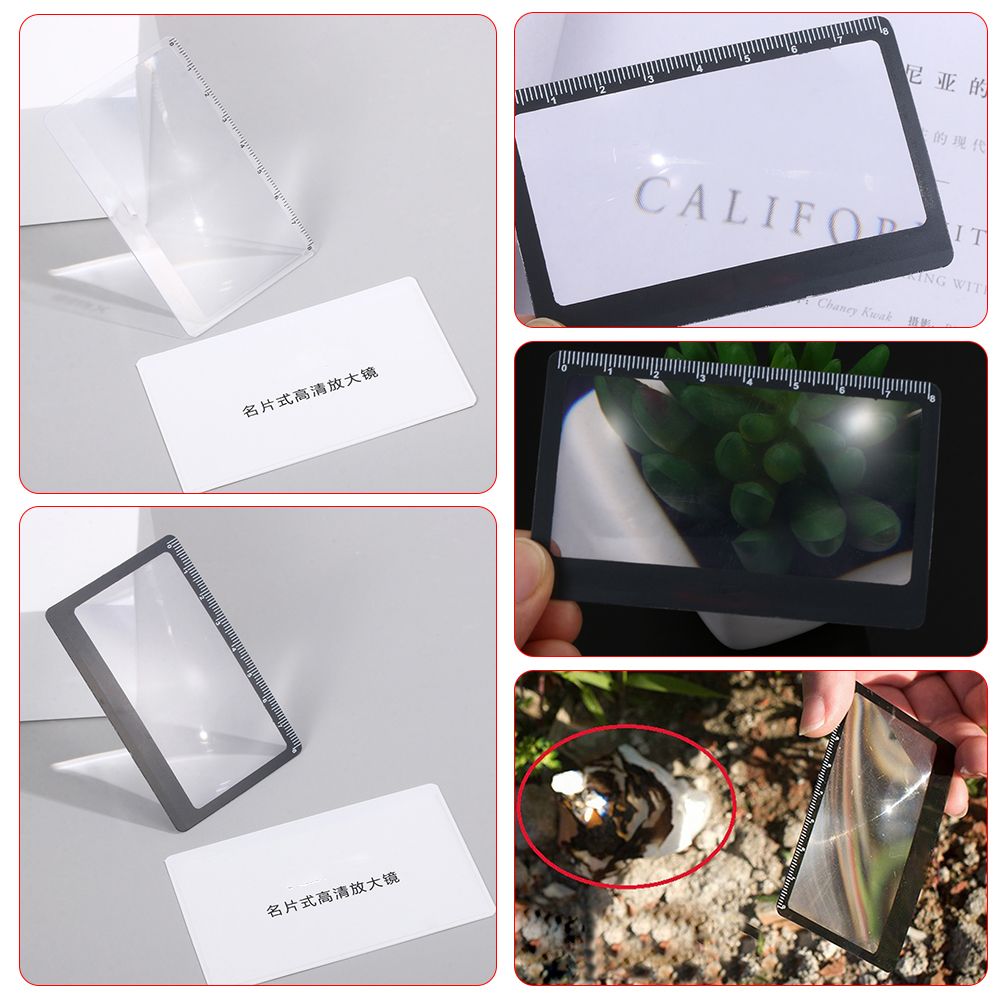Reading Glass Fresnel Lens With Scale Book Page Magnification Magnifier Sheet X3 Magnifying Outdoor Focused Ignition
