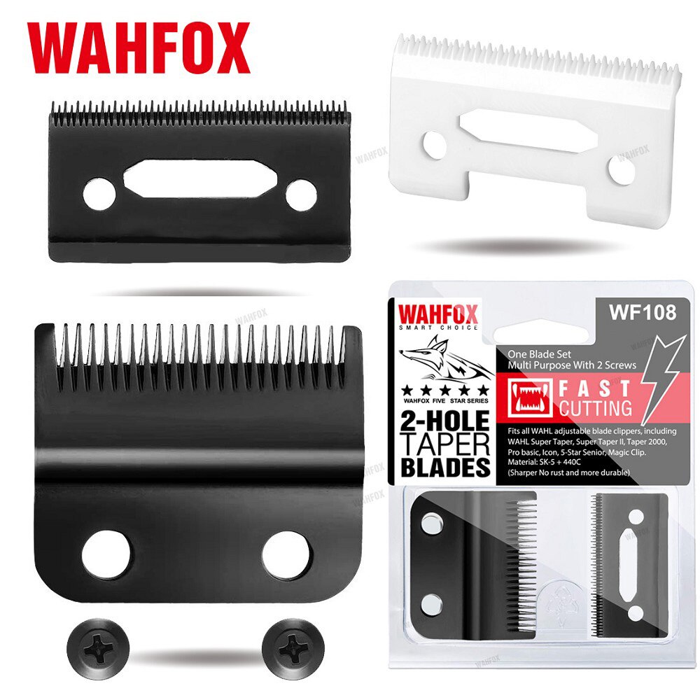 WAHFOX Blade For Barber Hair Clipper For WAHL Clipper 2-Hole Replacement Blades With Ceramic Blade