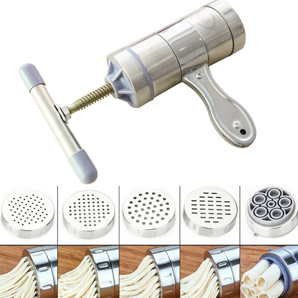 Household Noodle Maker Stainless Steel Handmade Pressing Machine Kitchen Tool Hollow Noodle Machine Manual Noodle