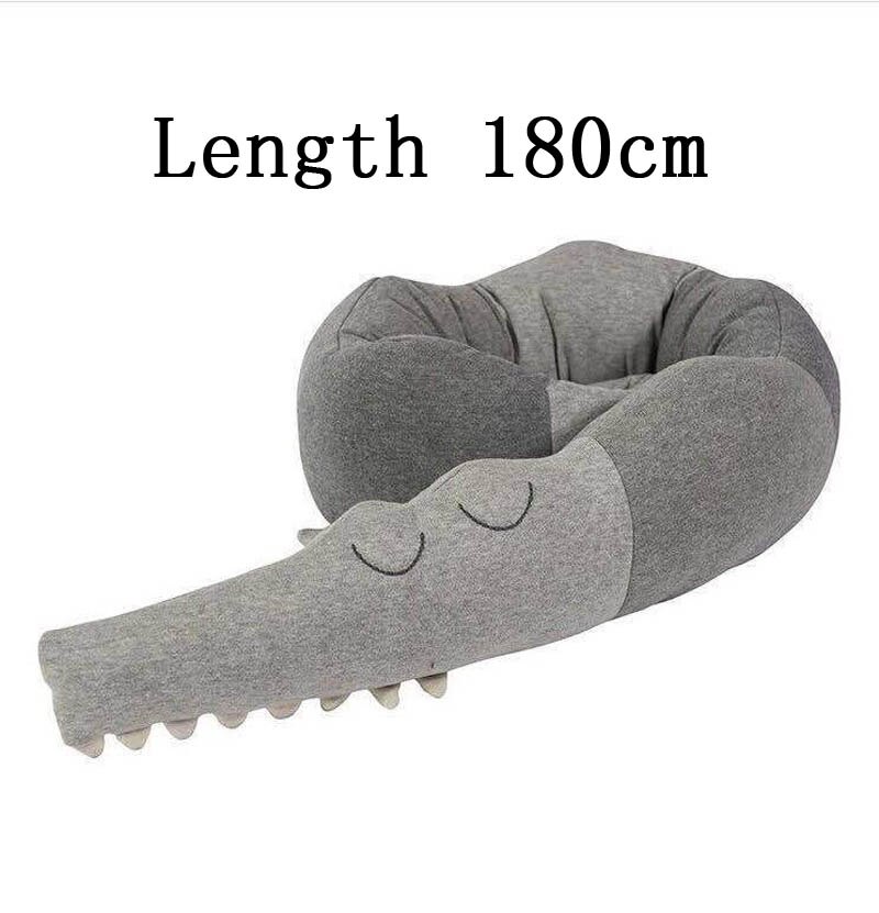 Anti-collision Children Bed Playpens Fence Washable Baby Crib Bumper Toddler Bedding Set Sleep Anti-Collision Kids Room Decor: grey crocodile