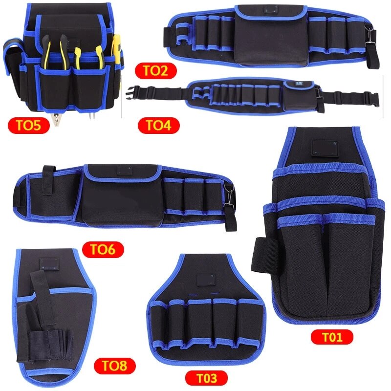Multi-function Waist Pack Repair Tool Storage Bag Oxford Cloth Hardware Tool Pocket Wrench Pliers Electrician Tool Belt Bag