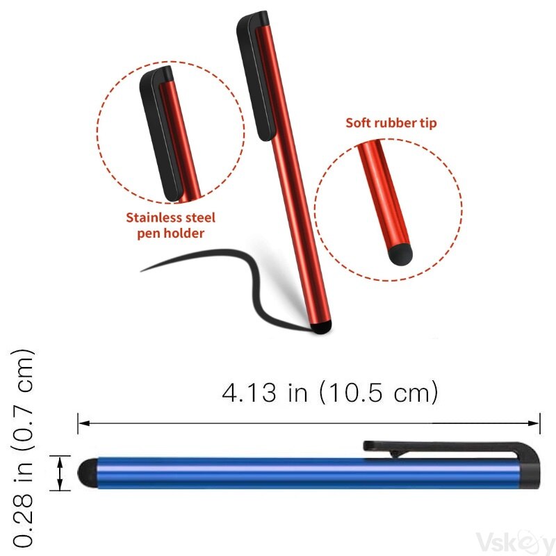 Vskey 10 Stuks Universal Capacitive Touch Stylus Pen Voor Iphone Ipad Tablet Pc Samsung Huawei Xiaomi Lg En Meer Mobiele telefoon