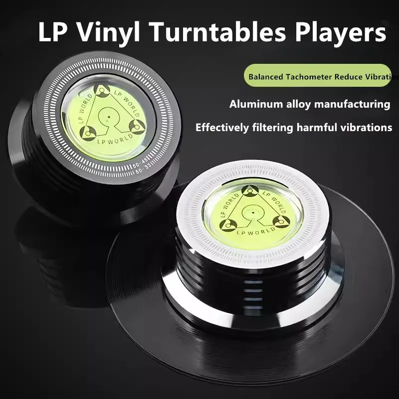 Lp vinyl platespillere musikkspiller 50hz spillere plate universal platespiller stabilisator med nivå tilbehør aluminiumslegering