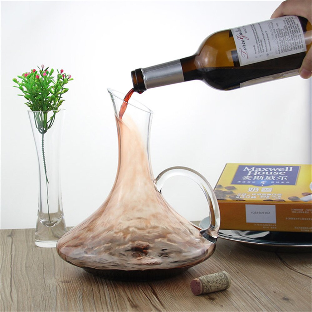 Wine Decanter 1.2L Bar Glass Dispenser Oblique U-shape Wine Decanter Wineglass Cocktail Shaker Set Vodka Dispenser Cocktail