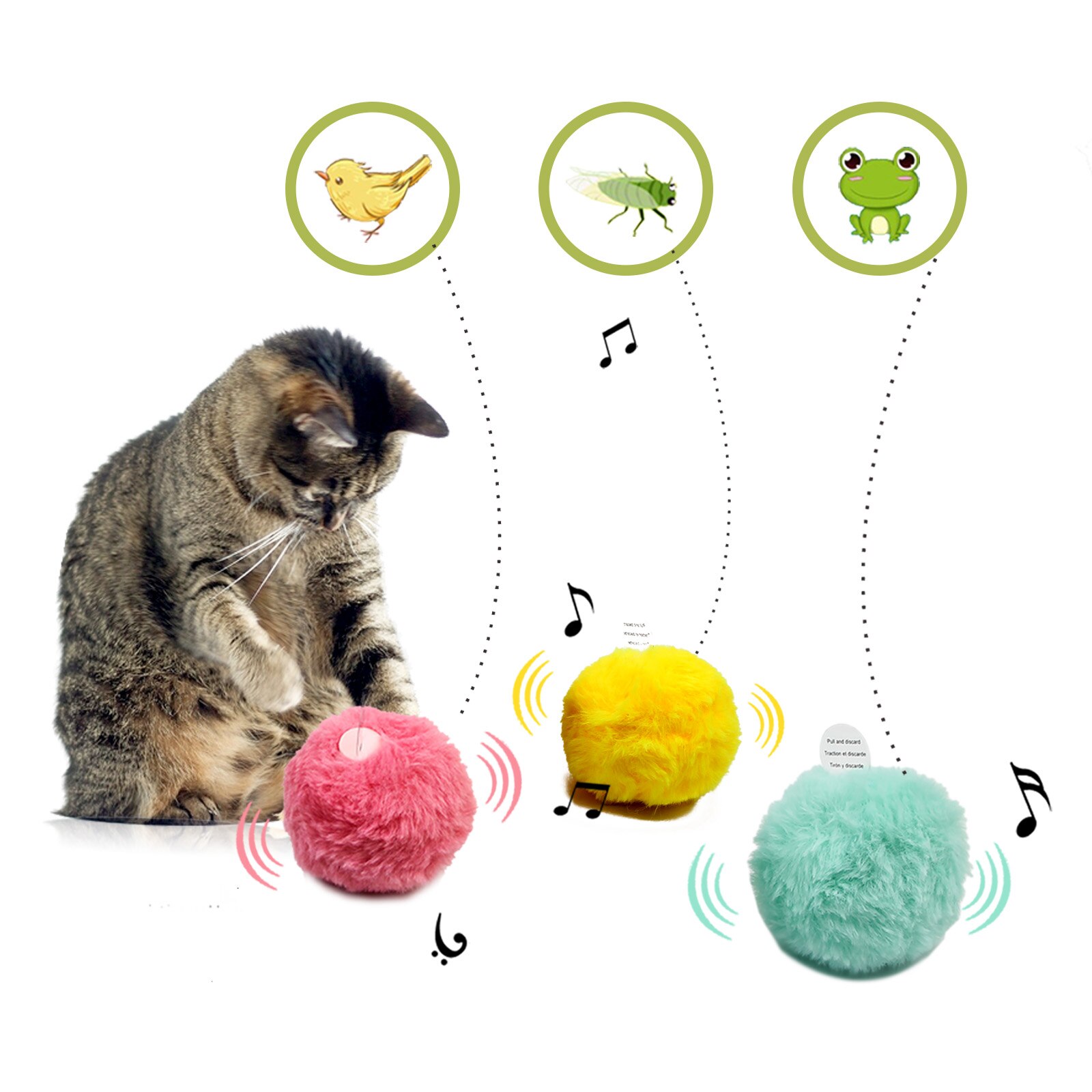 3 PCS Sound Cat Ball Toys Pet Interactive Kitten Toys Catnip Toy SelfPlaying Funny Ball Pet Products Cat Toy for Cats Kitten