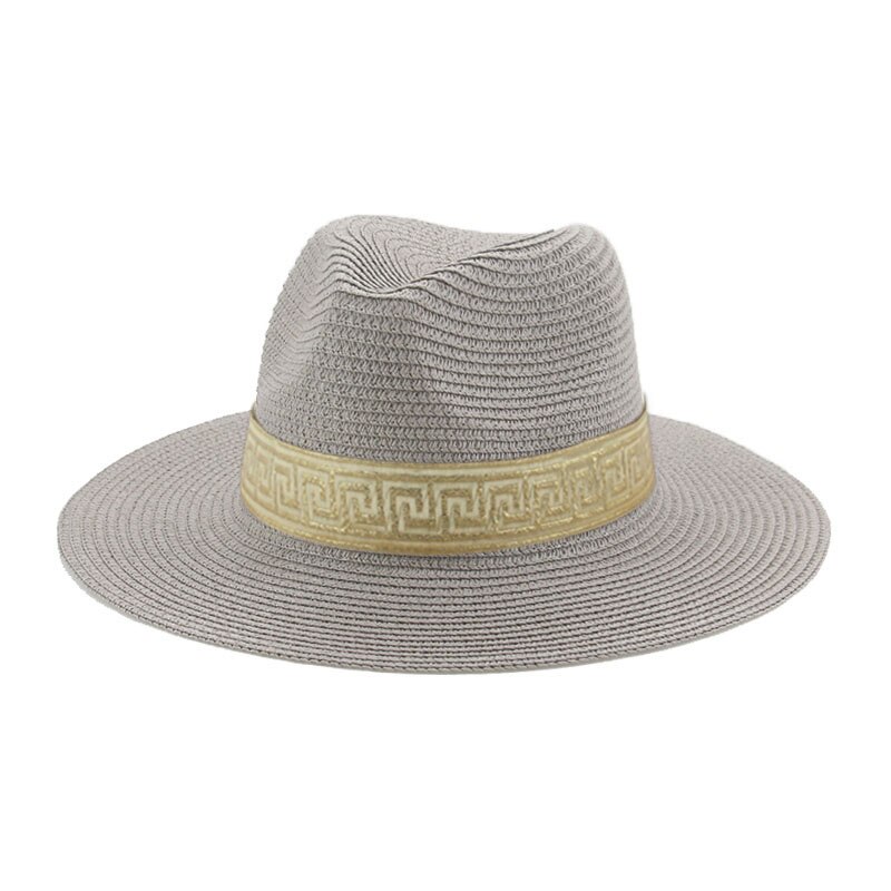 Cappelli per donna cappello a secchiello cappello estivo da donna cappello da sole solido cappelli di paglia fascia cappelli da spiaggia Casual per uomo cappello estivo Sombreros De Mujer: gray