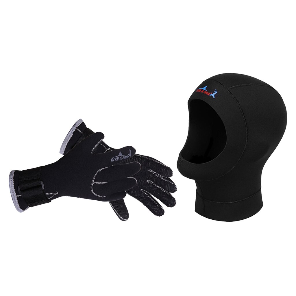 1 Paar Neopreen Vijf Vinger Wetsuit Handschoenen & Duiken Kap Volgelaatsmasker Warm Badmuts Wetsuit Capuchon Voor Mannen vrouwen