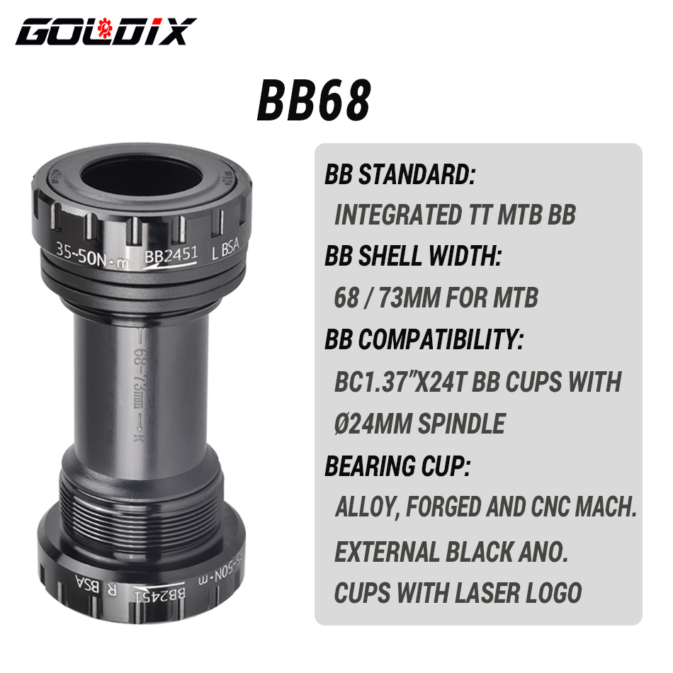 GOLDIX BB68 / BB92 tretlager fahrrad Adapter Kurbel 1.37/24mm für MTB Rennrad DRÜCKEN tretlager