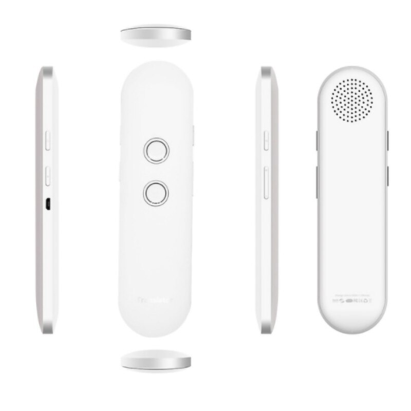 Traductor de voz portátil inteligente portátil en tiempo Real 42 traductor de varios idiomas Bluetooth: Blanco