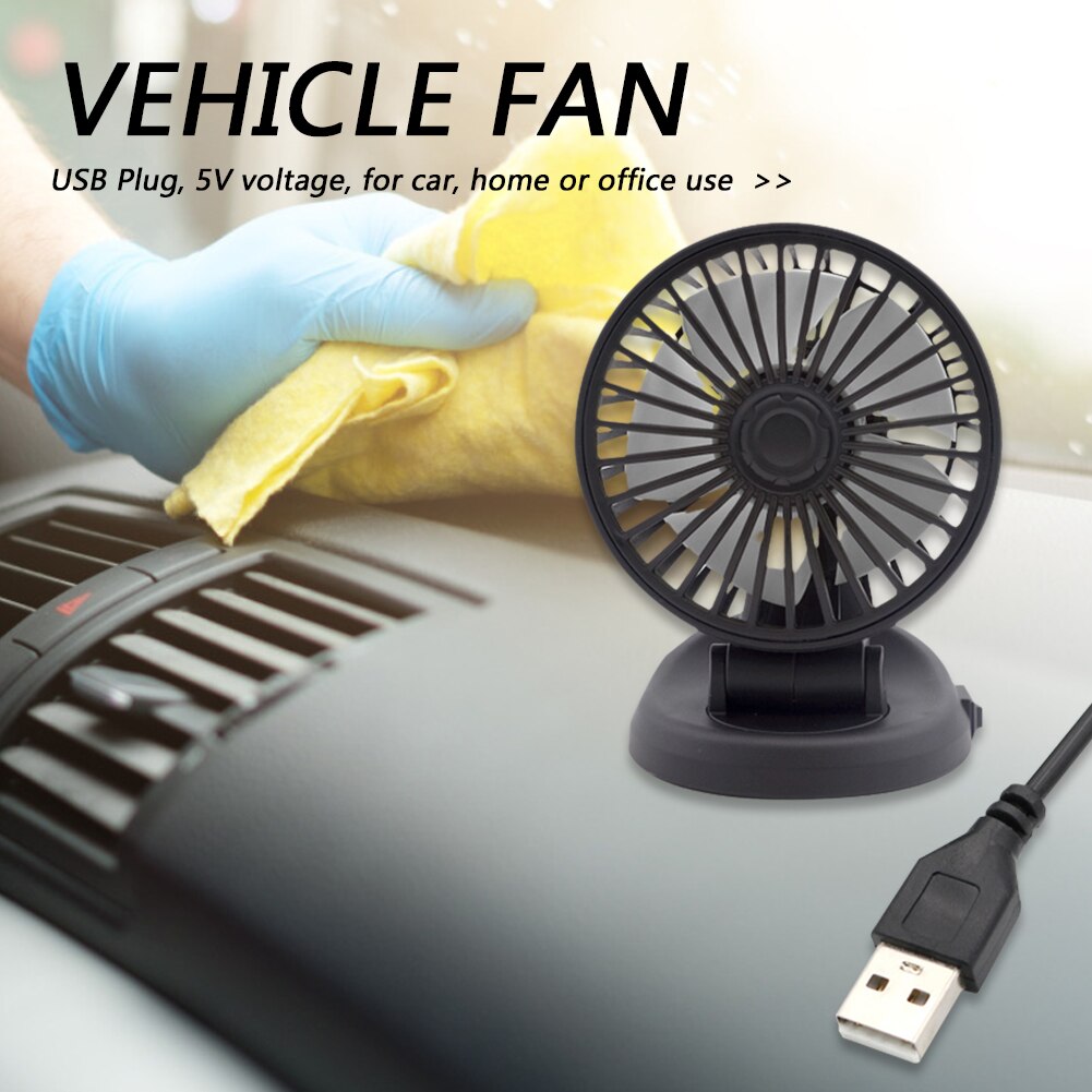 Mini Auto Fan Usb Aangedreven Verstelbare Hoek 5 Blades Rustige Stille Bureau Tafel Fan Air Circulatiepomp Aromatherapie Auto Fan