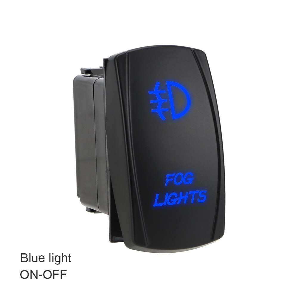 Leepee 5 Pin Mistlamp Schakelaar Auto Dashboard Knop Connector Verlichte On-Off Led Rocker Schakelaar Automobiel Modificatie: Blauw