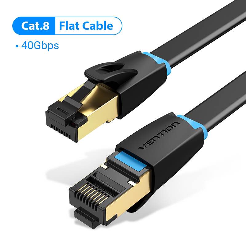 Ventie Cat8 Ethernet Kabel Rj 45 Netwerk Kabel Utp Lan Kabel Kat 8 RJ45 Patch Cord 10M/15M/20M Voor Router Laptop Kabel Ethernet: Flat cable / 100CM