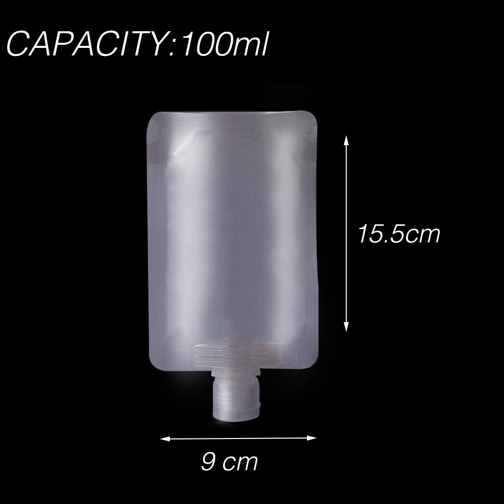 10Pcs Travel Hervulbare Clamshell Verpakking Zak, Lege Squeeze Plastic Stand Up Tuit Zakje Voor Lotion Shampoo Opslag Container: 100ml