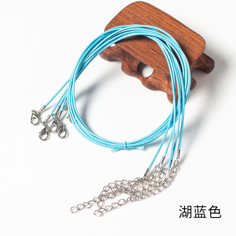 10/20/50 Uds. Colgante de collar de cordón de cadena de cuerda de hilo encerado de cuero colorido para manualidades de joyería de cuerda con cierre de langosta hecho a mano: L / Morado