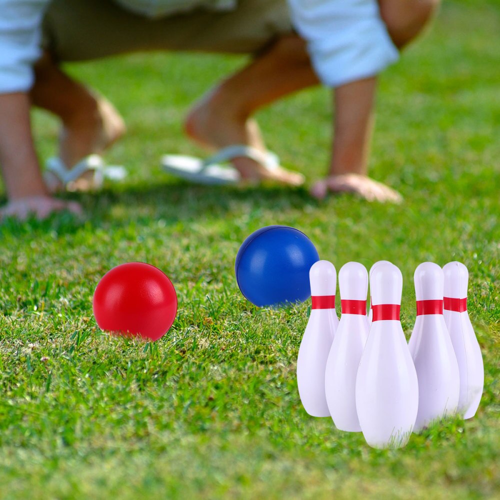 1 sæt farverigt bowlingkuglesæt praktisk bærbar indendørs sportsforsyning udendørs sports bowling spil legetøj til børn: Default Title