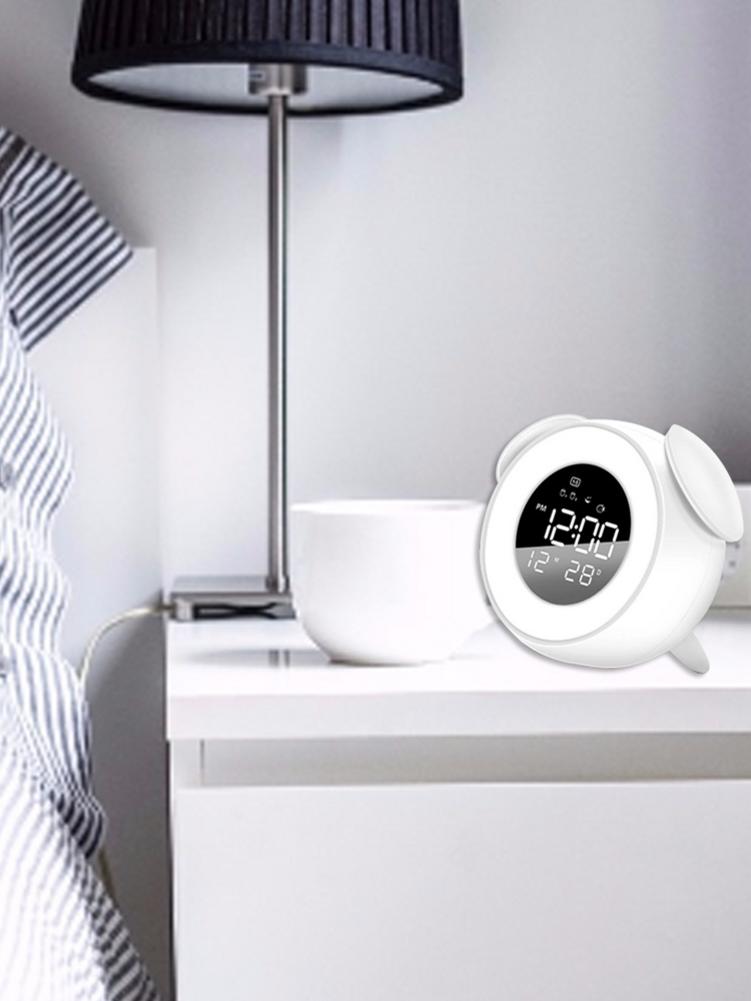 Zegar cyfrowy doprowadziło budzić w górę światło budzik lampa stołowa z trybem zachód słońca lampka nocna robić dekoracji sypialni dla dzieci biurko zegar