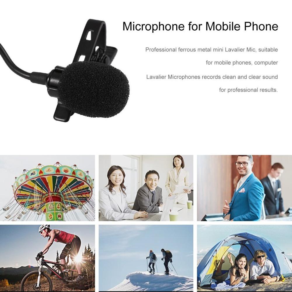 Portable Clip-on Lapel Lavalier Microphone 3.5mm Jack Hands-free Mini Wired Condenser Microphone with Easy-carry Box