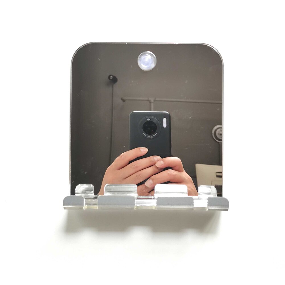 Razor Holder With Suction Bathroom Washroom Acrylic Shower Mirror Makeup For Shaving Fogless Shatterproof Home Travel Practical