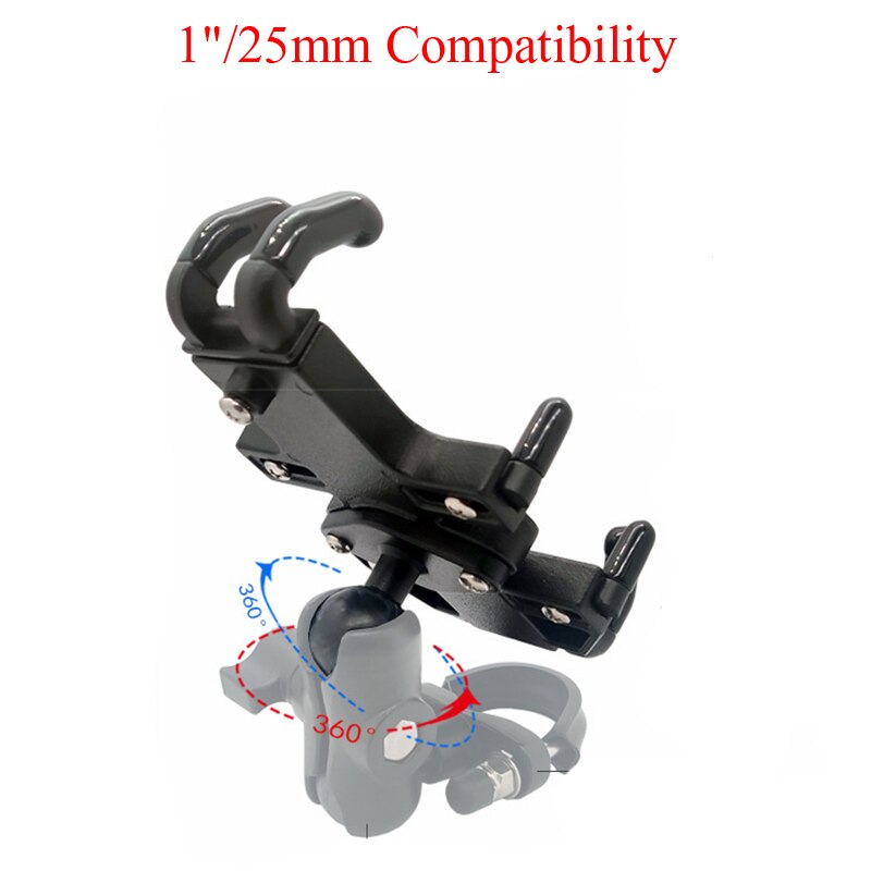 All Metal Construction Motorcycle Phone Mount 1" Ball Connection Heavy Duty Loaded Phone Holder Compatible with RAM 1 Inch Ball