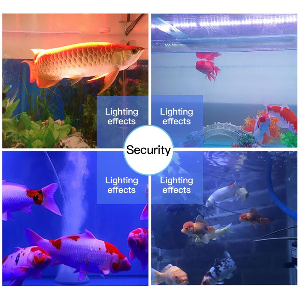 Vandtæt akvarie akvarium led lys strip led lampe rgb farve skiftende fjernbetjening undervands baggrundsdekor belysning