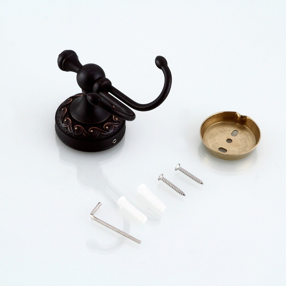 Accroche-peignoir en laiton Antique/noir | Crochets pour serviettes, cintre de bain, porte-manteau, crochet mural de porte, accessoires de salle de bains, décoration de la maison rétro 9108K