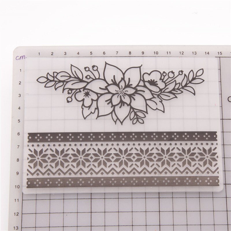 Prachtige bloemen reliëfmap sjablonen voor doe-het-zelf scrapbooking plastic sjabloon knutselen kunst dagboek decoratie schildergereedschap