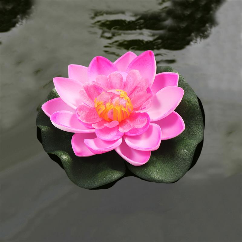 5 stk kunstige flydende åkander eva lotus blomsterdam dekoration 10cm rød gul blå pink lys pink pool simulation lotus