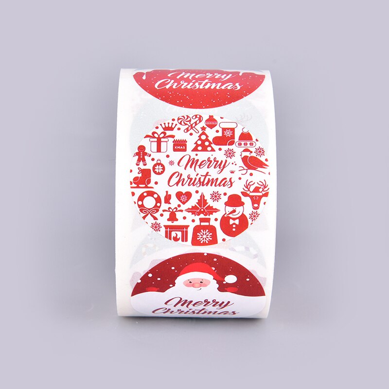 500PCS Merry Christmas Stickers Round Custom stickers for Christmas Party Decor
