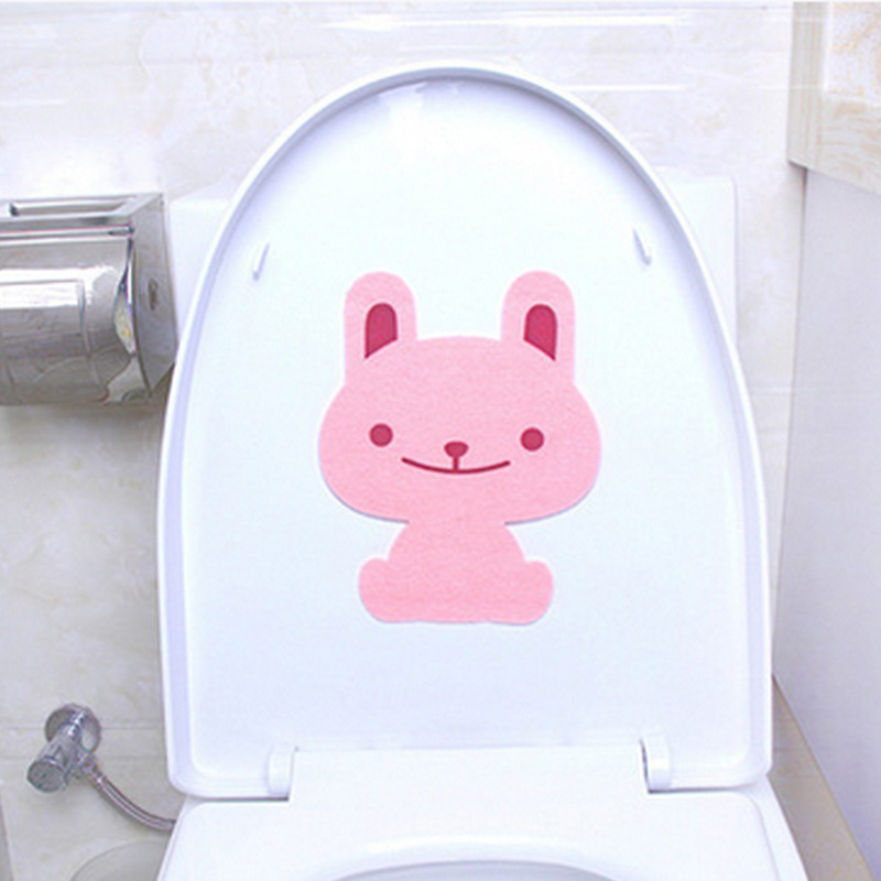 Fortykket filt tegneserie klistermærker badeværelse toilet wallsticker boligindretning forsyninger toilet deodorant klistermærke