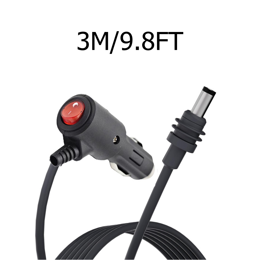 2M/3M/5M For Starlink Mini DC Power Cable Direct To Cigaretter 12V-24V Adapter Power Cable For Starlink Mini With On Off Switch: Black