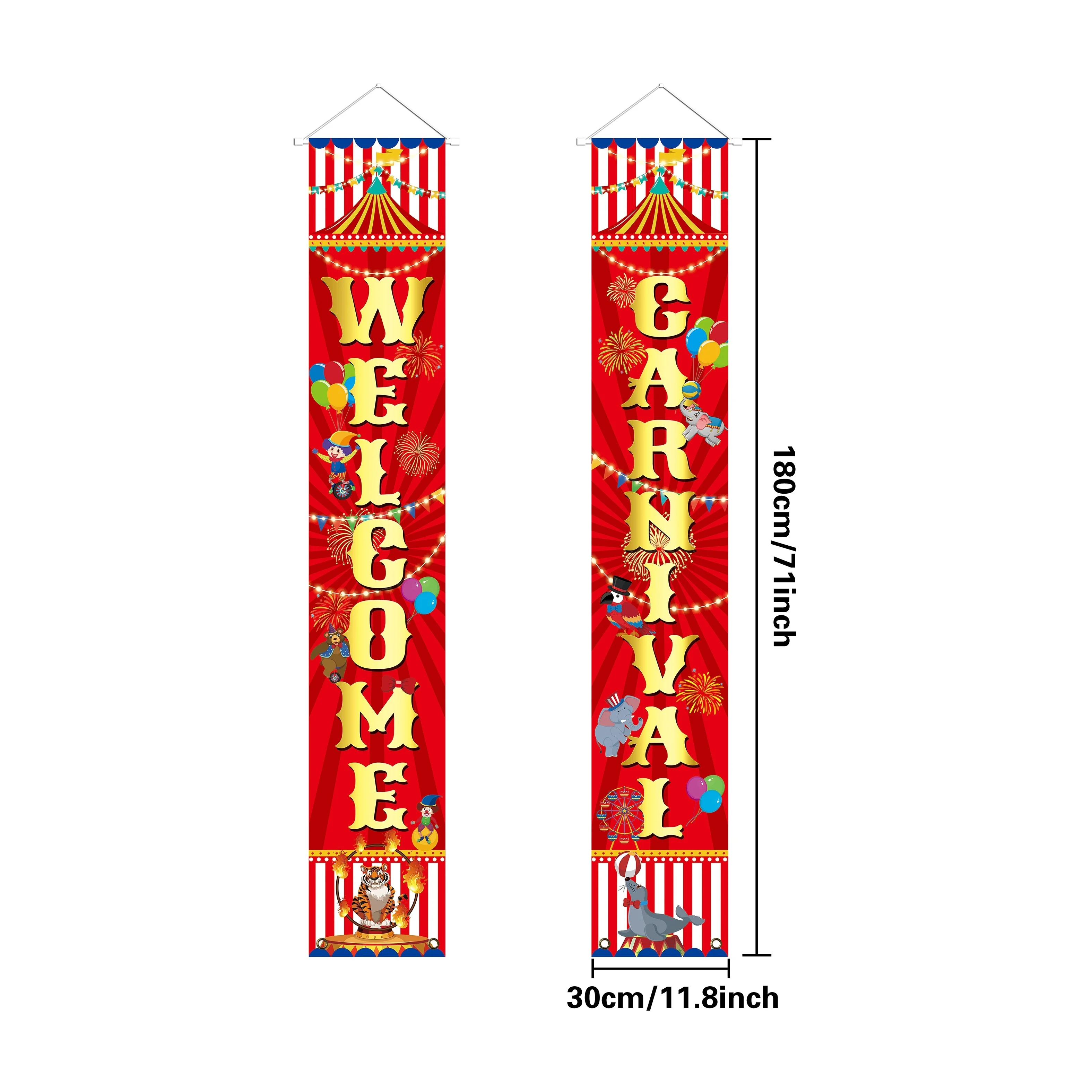 Cirkus karneval tema fest dekoration karneval velkommen dør banner karneval tema fødselsdagsfest forsyninger dekoration
