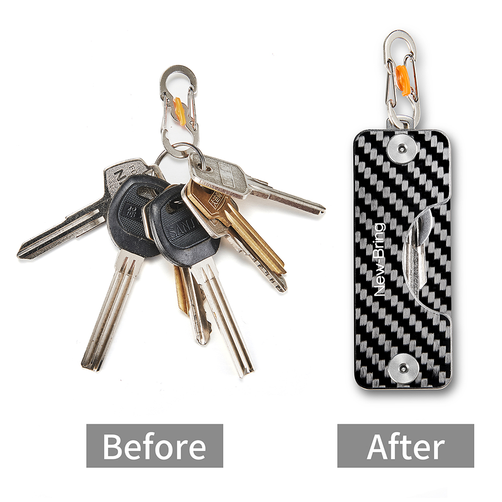 Donbolso Leather Key Organizer Keychain With Bottle Opener - Olive Nappa